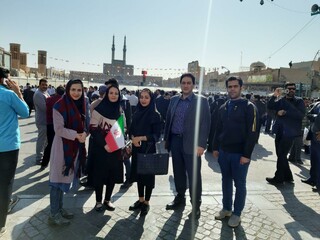 اعضای هیات پزشکی ورزشی یزد در مراسم استقبال رئیس جمهور حضور یافتند